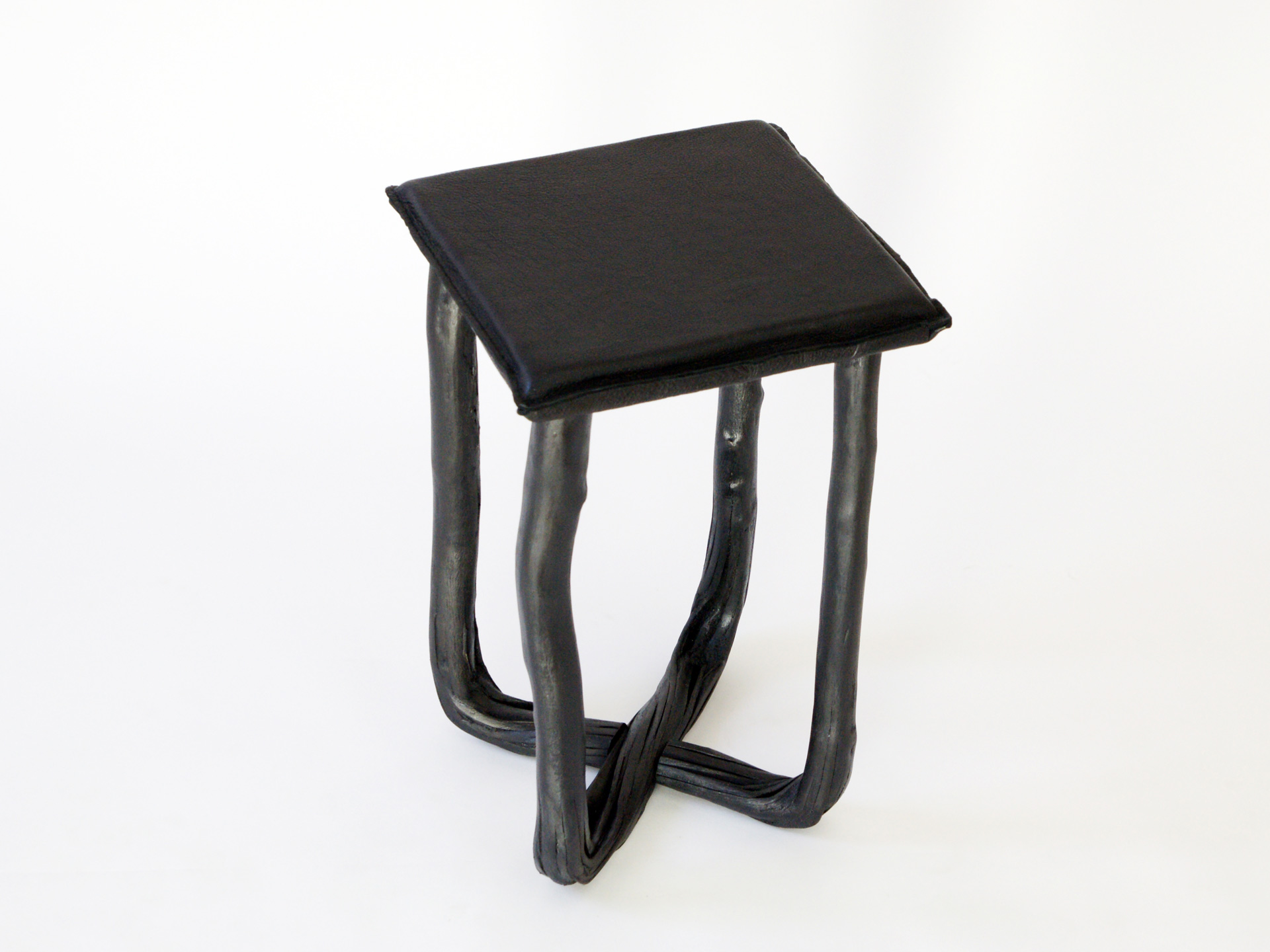 Pressed wood stool black